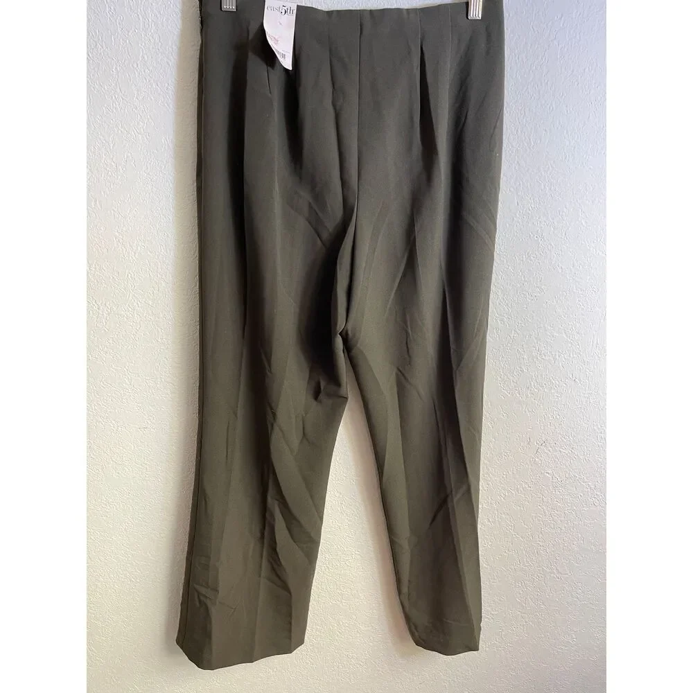 Vintage East 5th 1980 Womens Straight Leg Slacks Pants SIZE 14P Black Career NEW